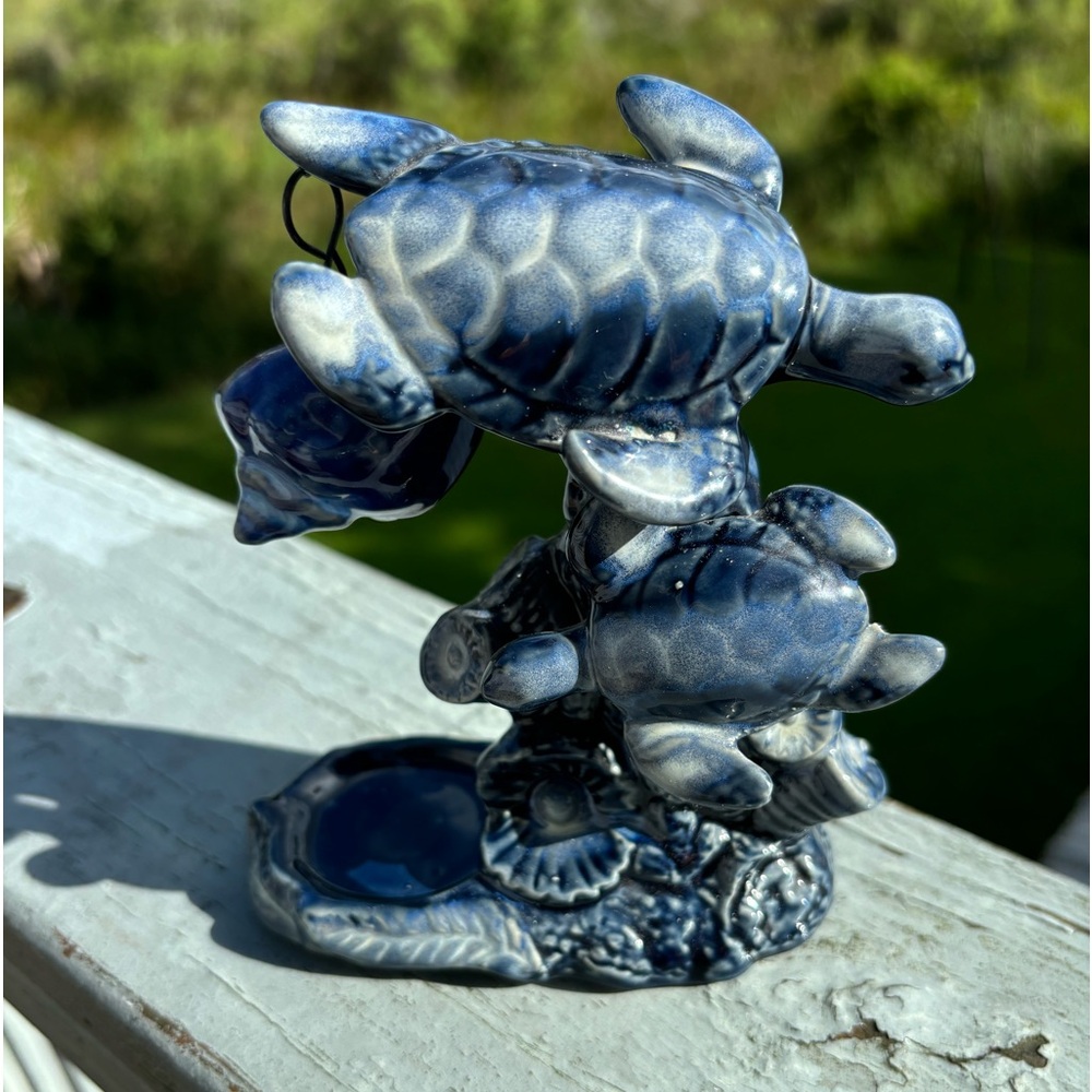 Sea Turtle and Coral Ceramic Accent Piece Votive Tea Light Holder
